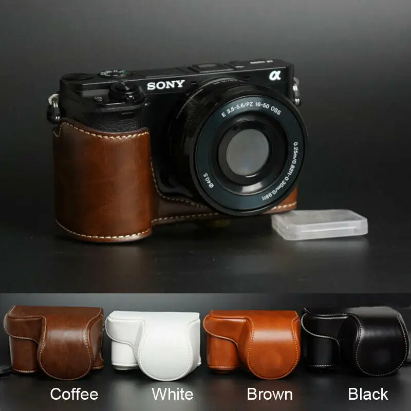 Чехол из искусственной кожи для камеры Sony Alpha A6400 w/ 16-50mm lens | Электроника