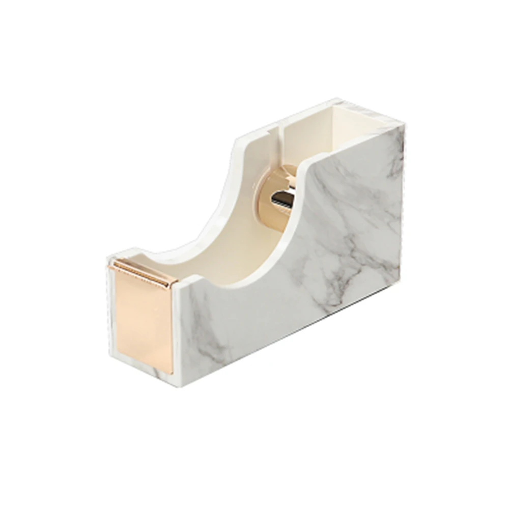 Marble Edition Tape Dispenser Cutter Adhesive Tapes Holder Roll Tone Metal Stand