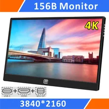 15.6 Inch 4K Portable Monitor With USB Type-C/HDMI/Display Port Input,3840×2160 IPS Display,Stereo Speakers,Mountable(156B)