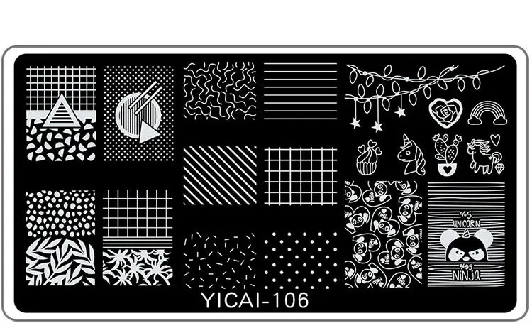 1 pc Nail Stamping Plates Nail Art Stamper DIY Pattern Plate DIY Nail Stamping Template - Цвет: YICAI106