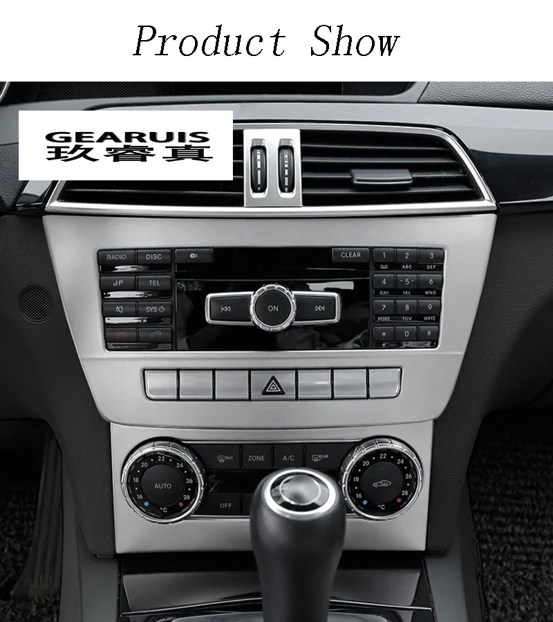 Автомобильный стиль, внутренние кнопки, декоративная панель, накладка, наклейка, рамка для Mercedes Benz C class W204 2011-, автомобильные аксессуары