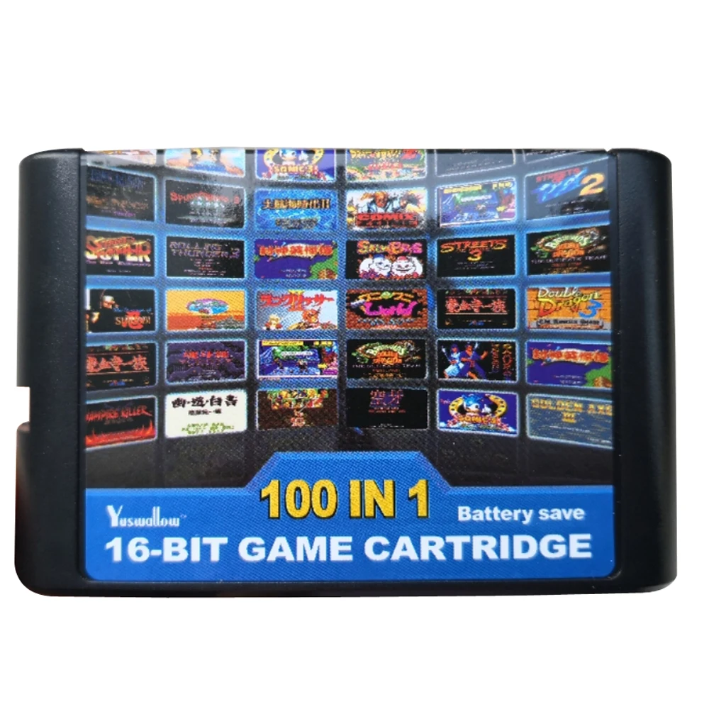 

50pcs For Megadrive For Genesis console Games Cartridge 16 bit 100 in 1 For Sega Mega Drive MD