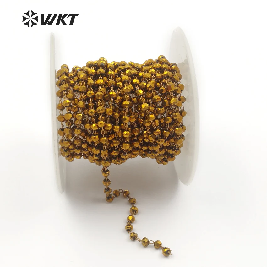 

WT-RBC057 Sparkly Exquisite Full Gold Dipped Tiny Beads Chain Smoothly Cute Beads Rosary Chain For Women Classic Jewelry