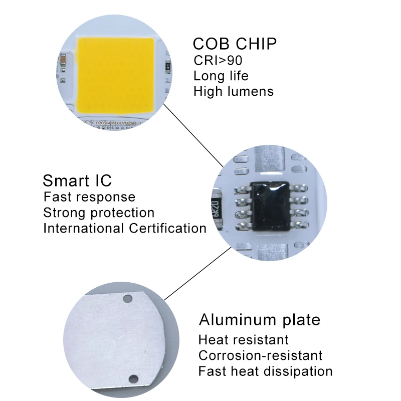 DIY светодиодный COB ламповый чип 30 Вт 50 Вт светодиодный ламповый чип AC 110 В 220 В вход Smart IC подходит для DIY светодиодный прожектор холодный теплый белый уличный светильник