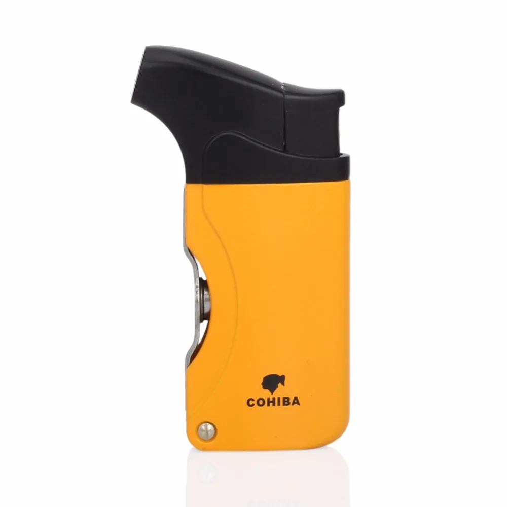 COHIBA Pocket Cigar Lighter Mens Metal Windproof Torch Jet Flame Butane Gas Refillable Cigarette
