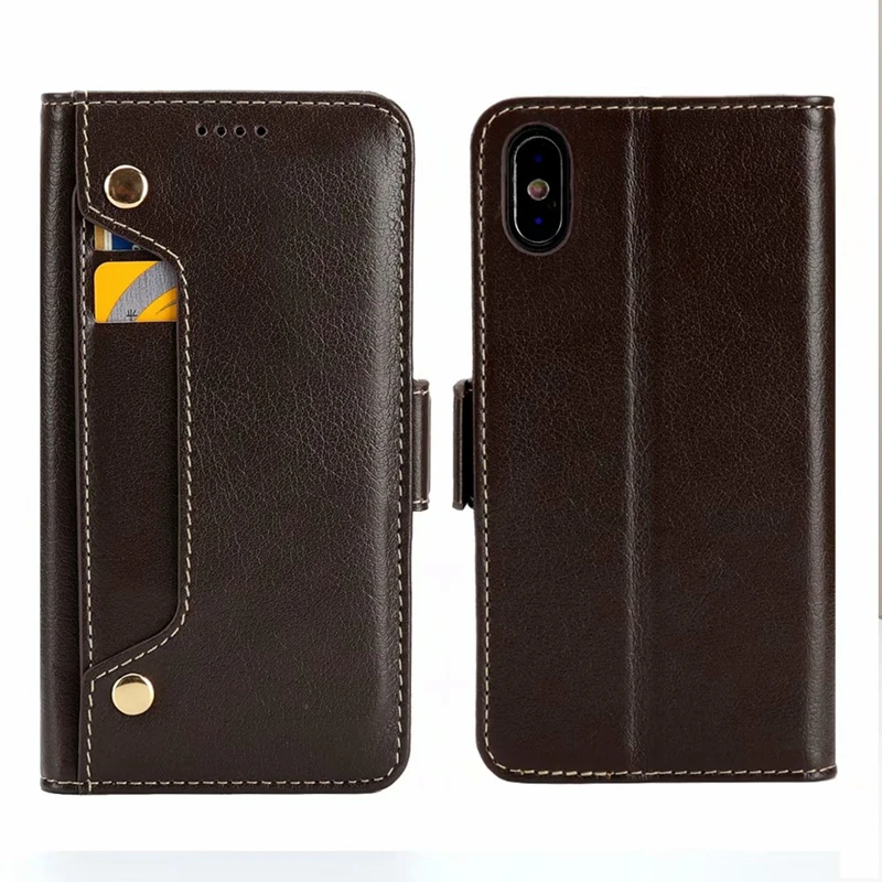 

for iphone X Genuine Leather Case for Apple X Real Cowhide Split Leather Cover for iphone X Flip Wallet Stand Case Cow Leather