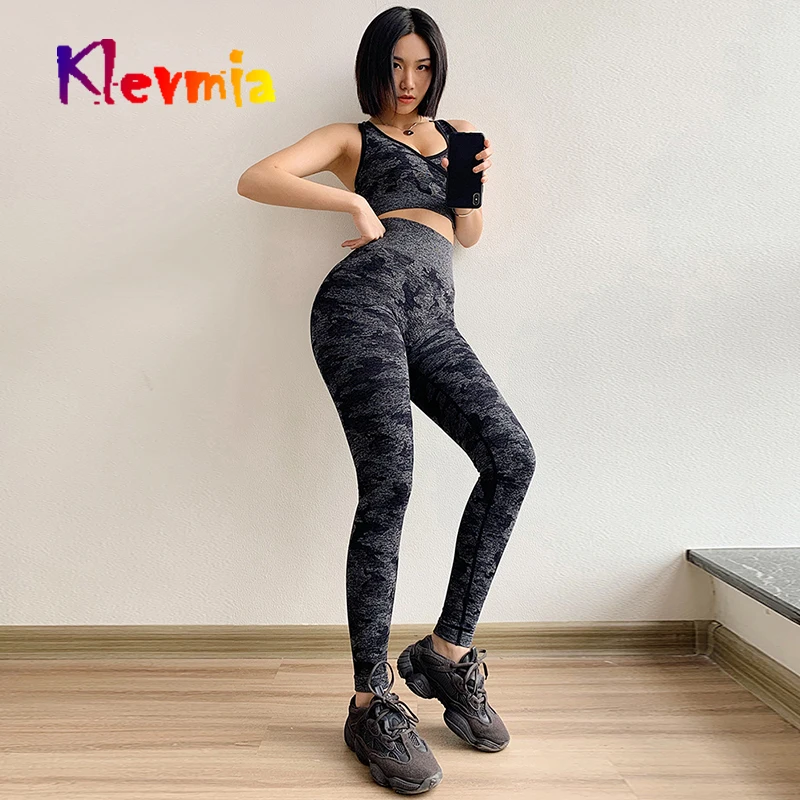 

Sports Suit Gym Set Camo Seamless Leggings Sports Bra 2 Piece Yoga Set Fitness Clothing Women Sport Wear Workout Tracksuit