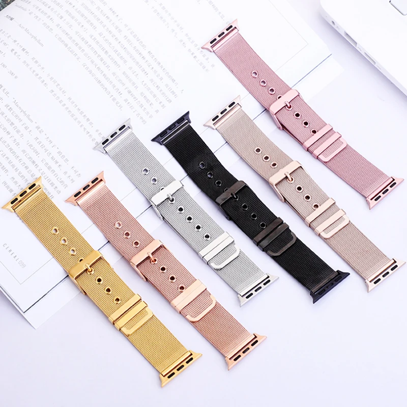 

stainless steel strap for apple watch 4 band 42mm 38mm 44mm 40mm braclet Fine Milanese loop watchband for iwatch belt 4/3/2/1