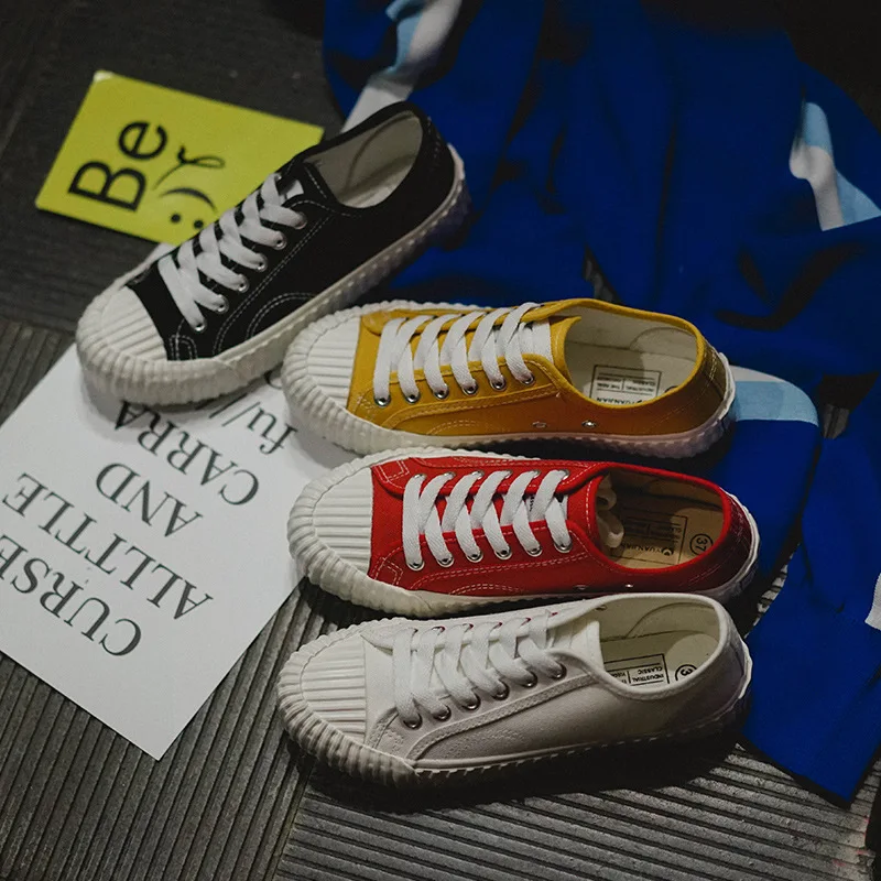

New Type of Low-Up Canvas Shoes, Women's Shoes, Pure-color Skate Shoes, 2019