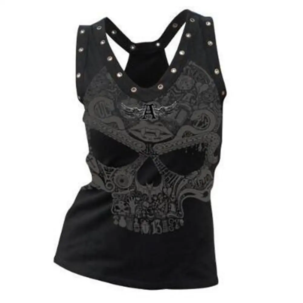 

2019 New Yfashion Women Skull Print Casual Sling Top