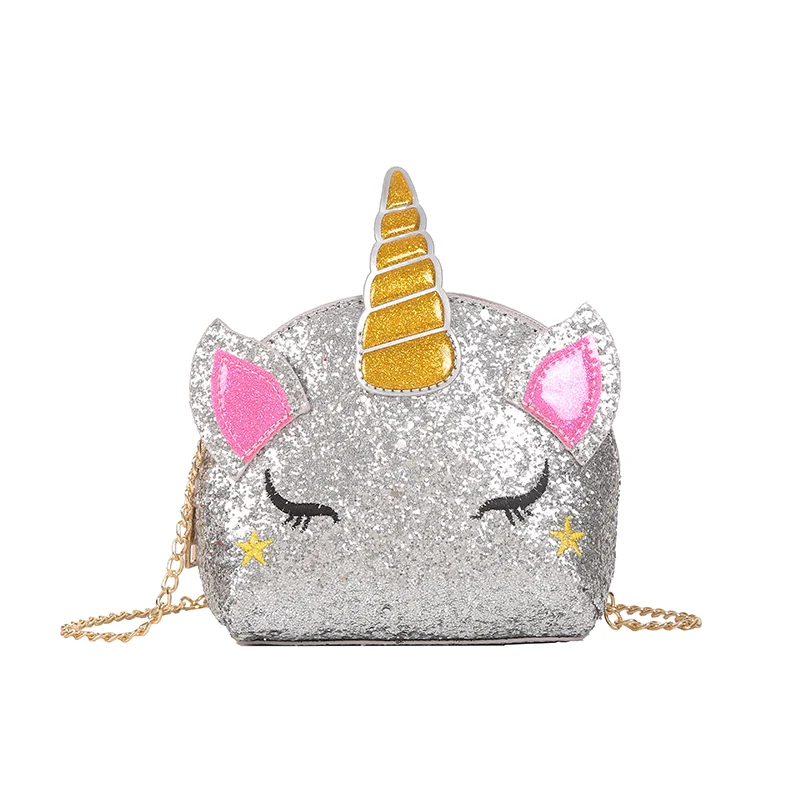 Mini Kids Girls Shoulder Bags Unicorn Small Chains Flap Bag Children