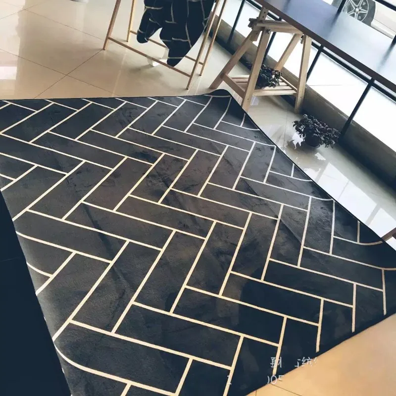 

Modern Style Carpet for Living Room European Style Carpet and Rug Baby Crawling Mat Bay Window Mat Anit-slip Rectangle Home Rug