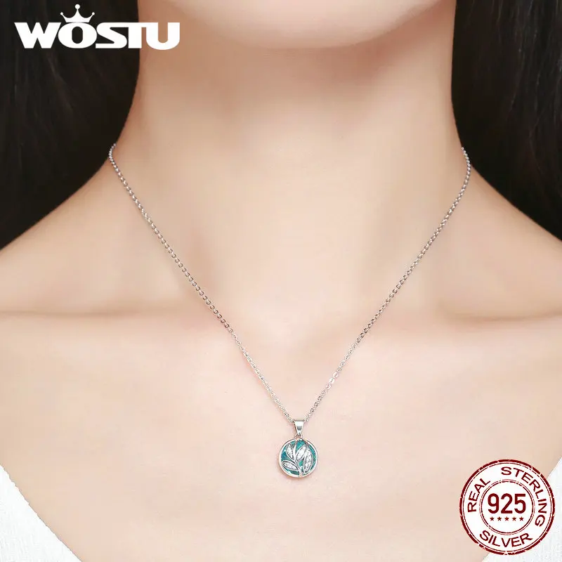 WOSTU абсолютно новый подлинный кулон из стерлингового серебра 925 пробы с зелеными