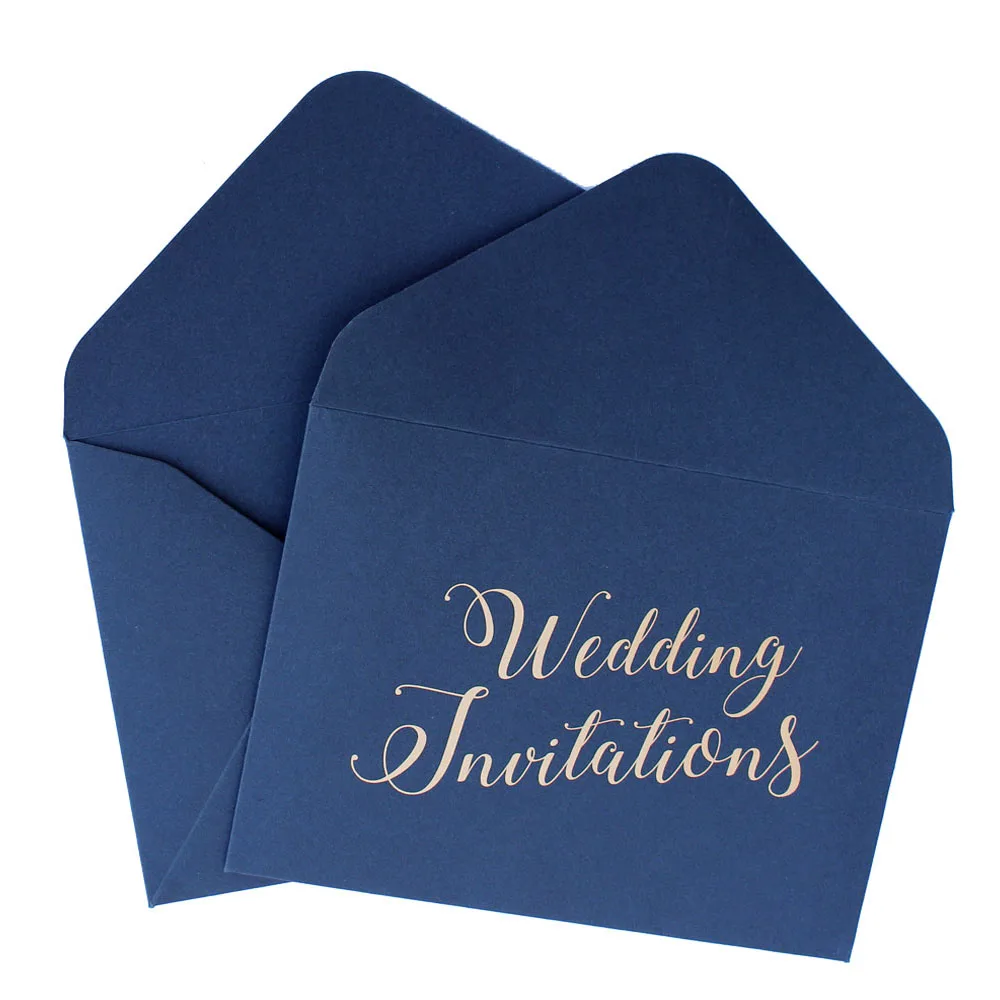 Navy Blue Envelopes Luxury Hot Stamping Envelope 
