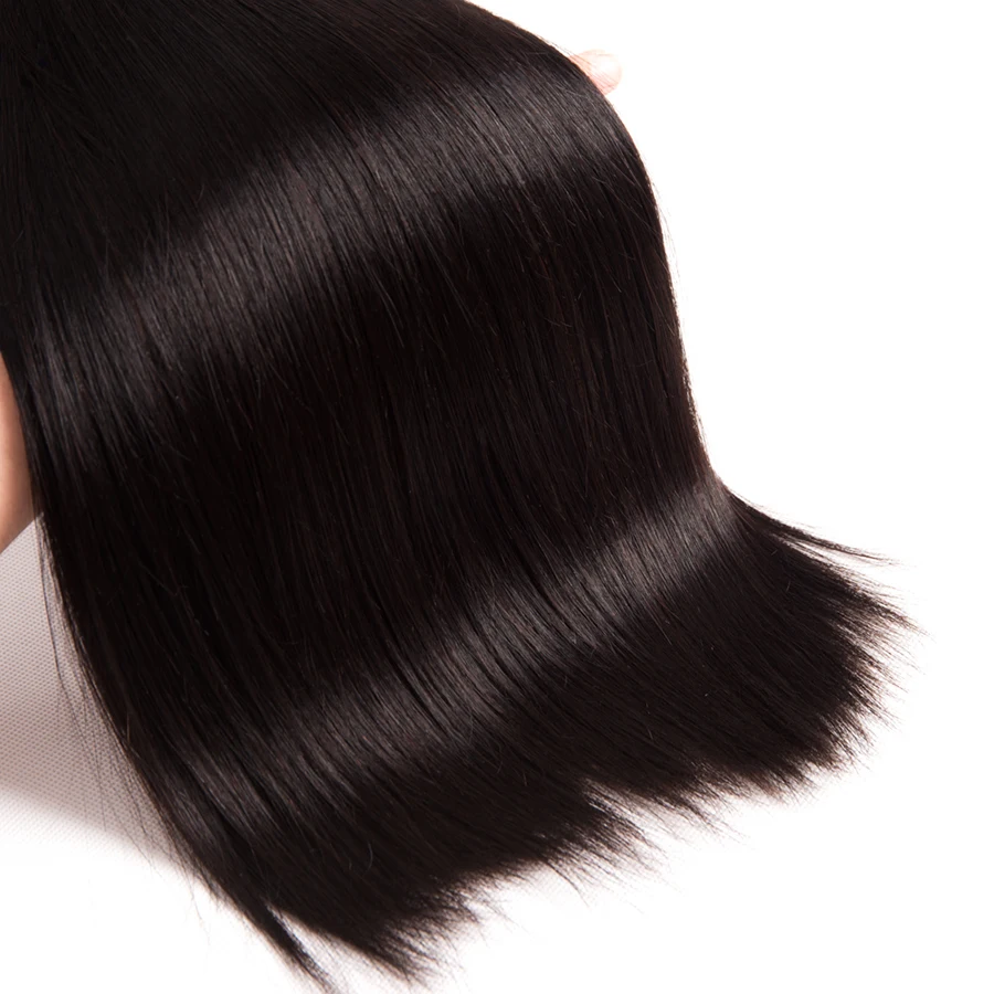 [ALIPOP] Straight Hair Brazilian Virgin Hair Weave Bundles Human Hair Bundles 10-28 Nature Black Color Hair Extension 1 Bundle (3)