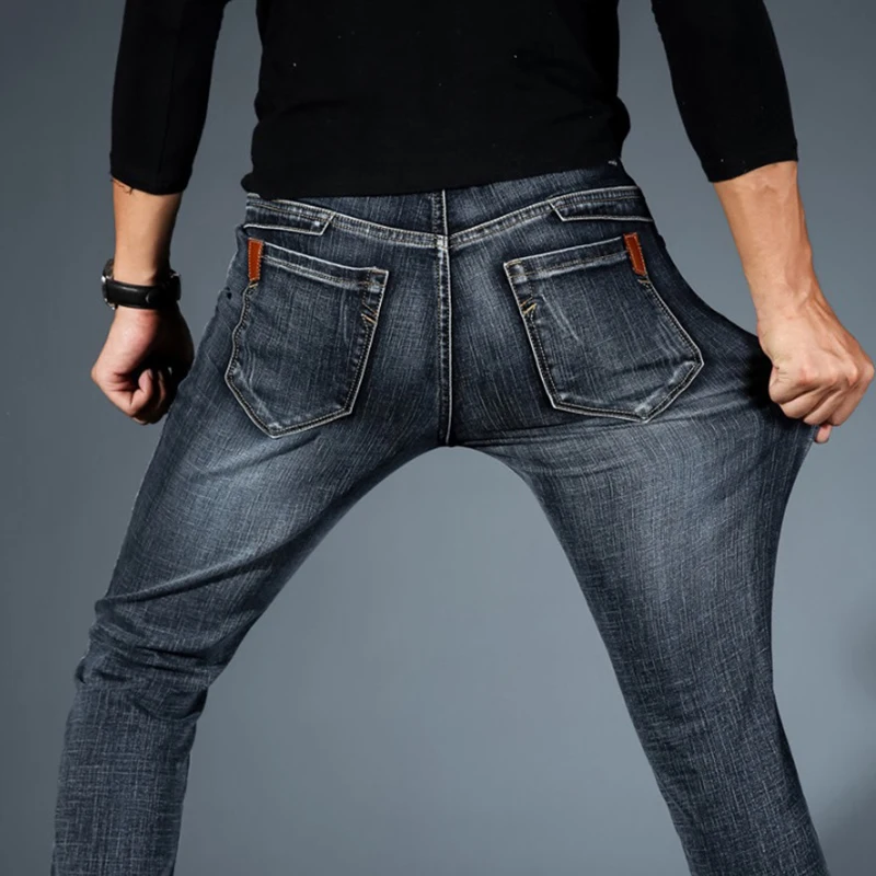 Летние Для мужчин узкие джинсы Для мужчин s Повседневное хлопок Дизайнерская одежда джинсы для Для мужчин Masculino Жан Homme