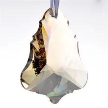 76 мм, цвет шампанского кленовый лист Стекло призмы-кристаллы Suncatcher ЧАСТИ висячей лампы гирлянда чакра спектры люстры лампы Повесьте капли Декор