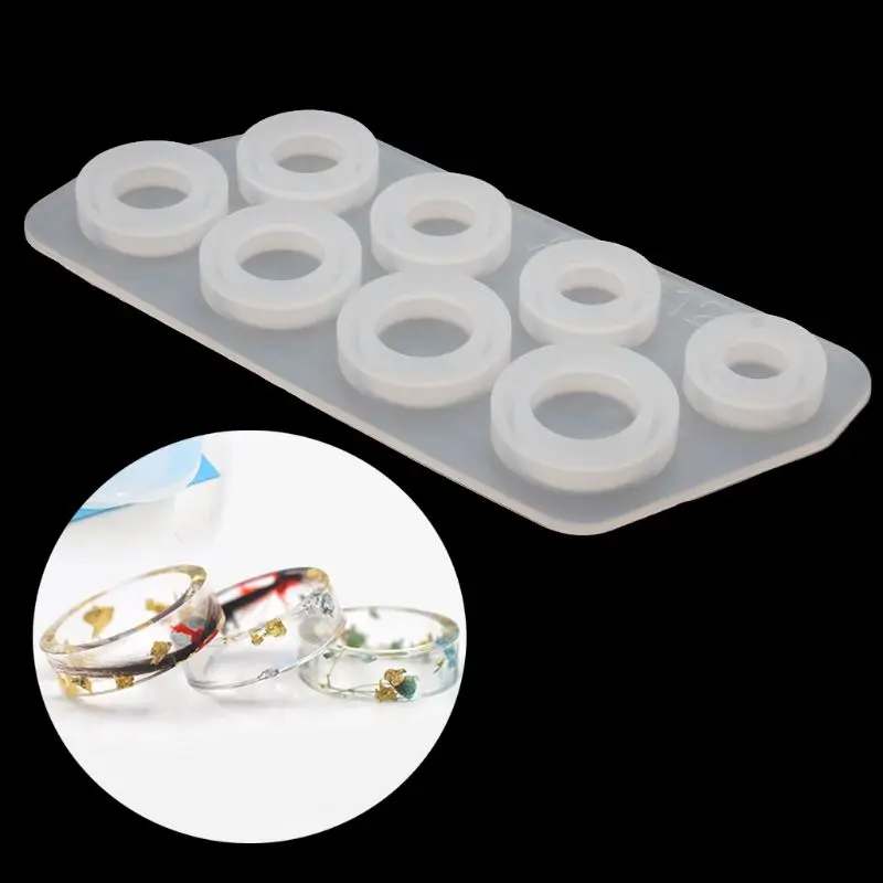

8Pcs Assorted Sizes Ring Silicone Mold Jewelry Resin Casting Mold US Size 5-12
