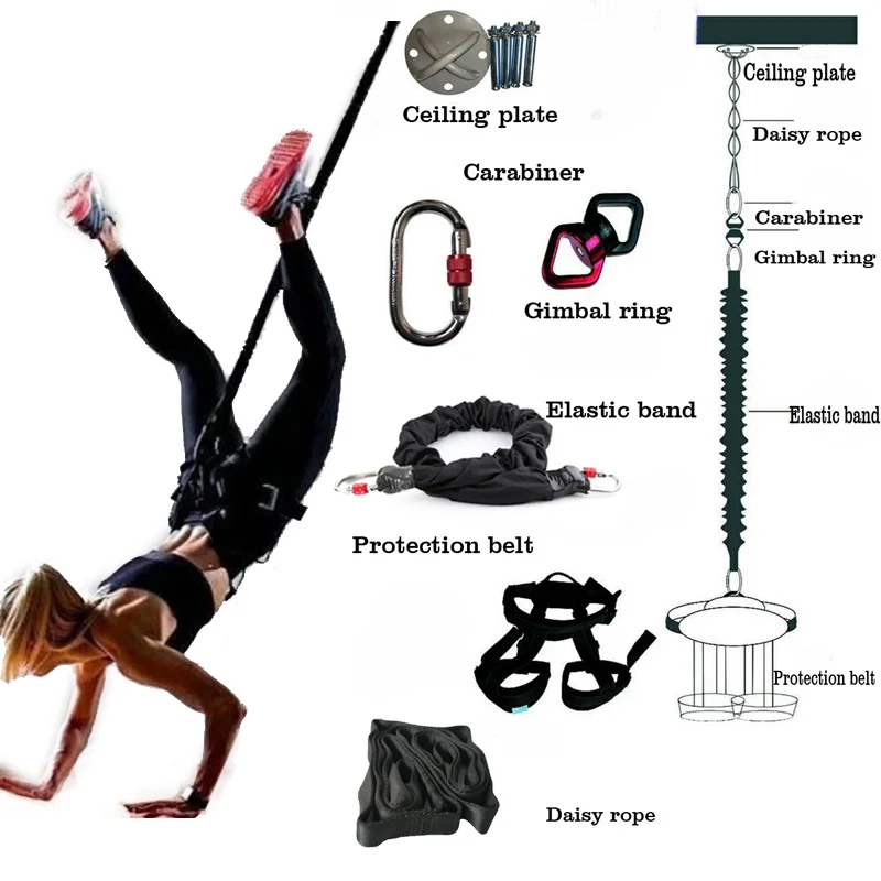 

Bungee Dance Fitness Training Aerial Yoga Cord Pilates Elastic Suspension Sling Trainer Pull Rope