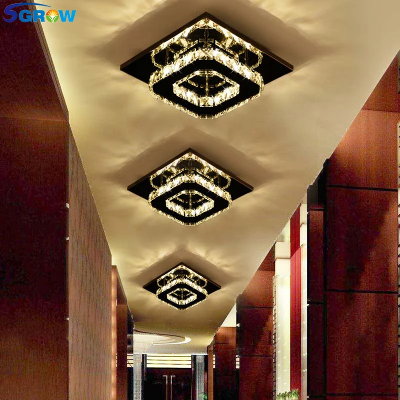 

SGROW Crystal Ceiling Lights Stairs Indoor Lighting Fixtures for Living Room Bedroom Dinning Room Modern Led Lamp with LED Chips