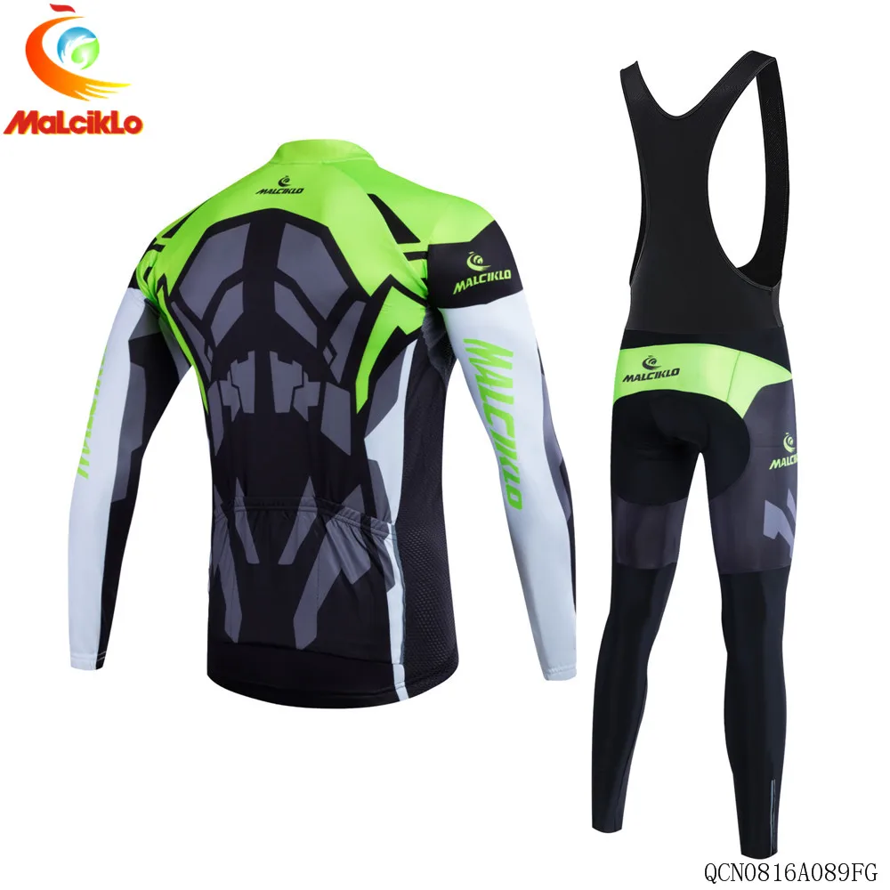 Malciklo Cycling костюм майки Новые Pro ткань одежда длинный комплект велосипедная одежда брюки мотобайк; велорубашка Ropa Велоспорт Комплект черный зеленый