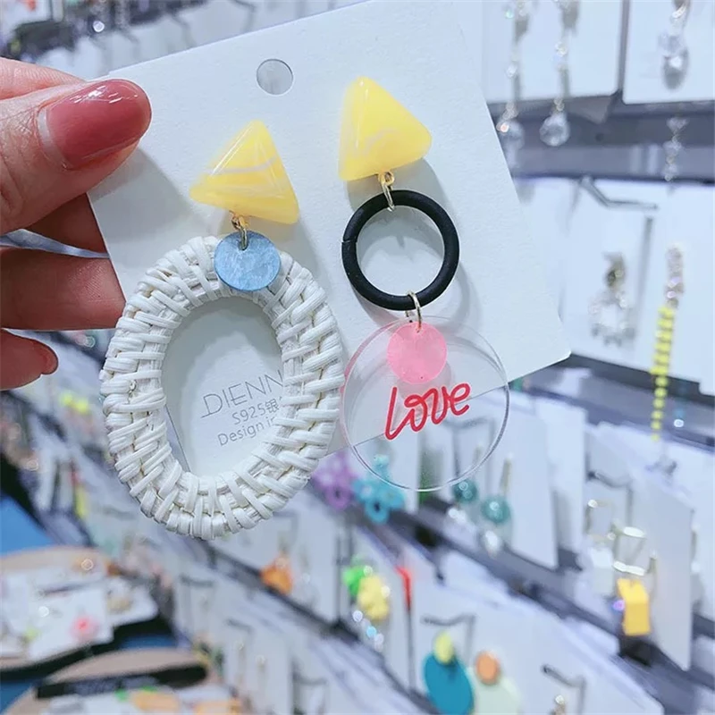 

Korean Fashion Candy Fruits colored Earring Simulated Pearls asymmetric Creative Earring for Women Jewelry Gift wholesale