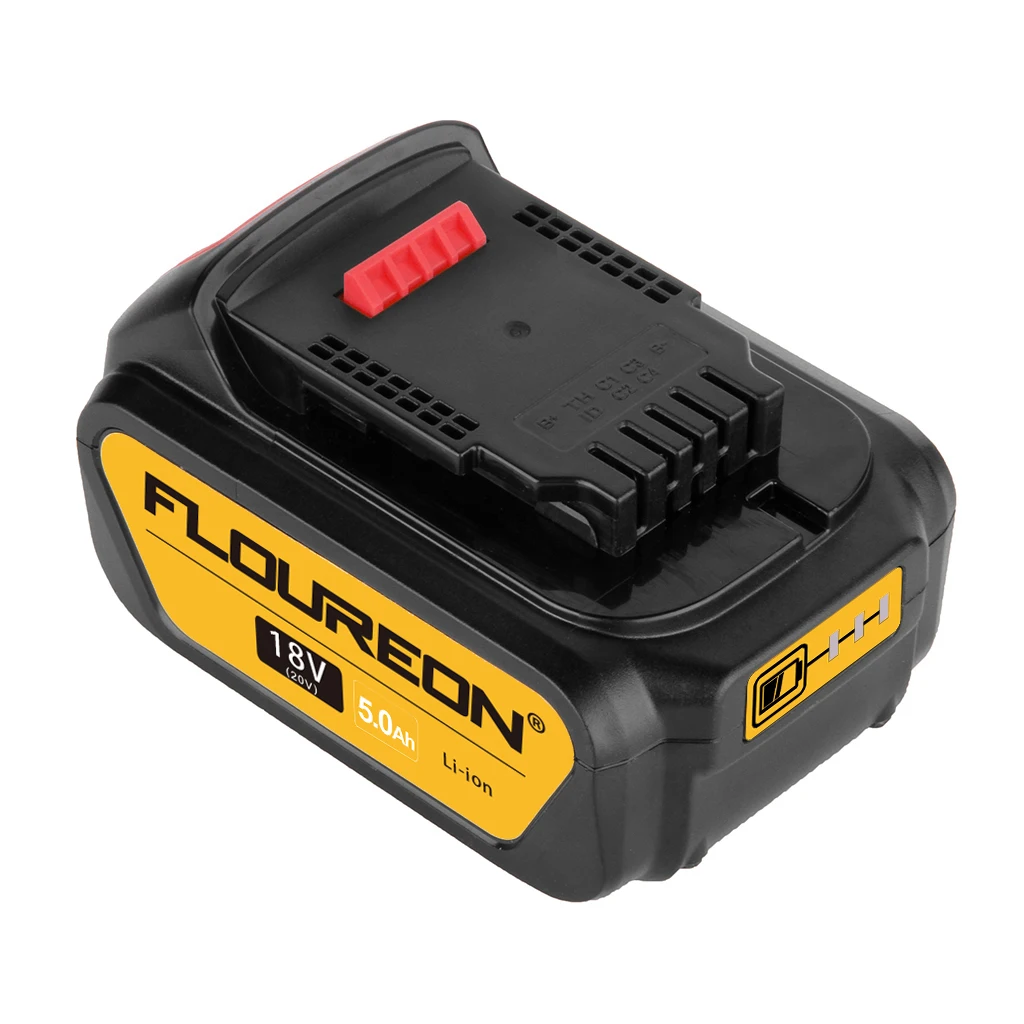 Floureon 18 V 5.0Ah Батарея совместим с DEWALT 18 V DCB200, DCB181, DCB182, DCB184 DCD780 DCD785 DCD795 DCF885 DCS380 DCS391 пила - Цвет: Black