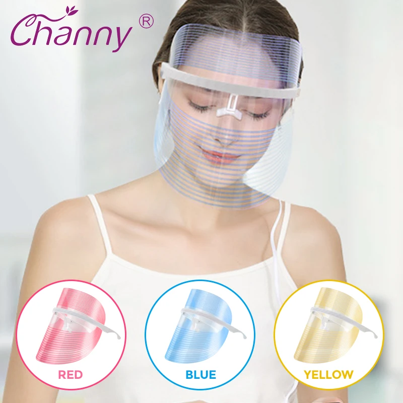 

Channy LED Mask Phototherapy 3 Colors LED Light Beauty Instrument Facial SPA Treatment Anti-aging Anti Acne Face Mask Beauty