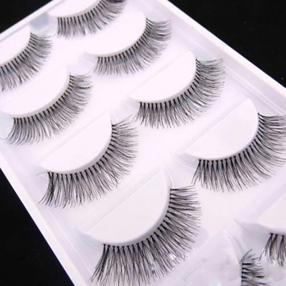 5 Pairs Natural Sparse Cross Eye Lashes Extension Makeup Long False Eyelashes Women Beauty