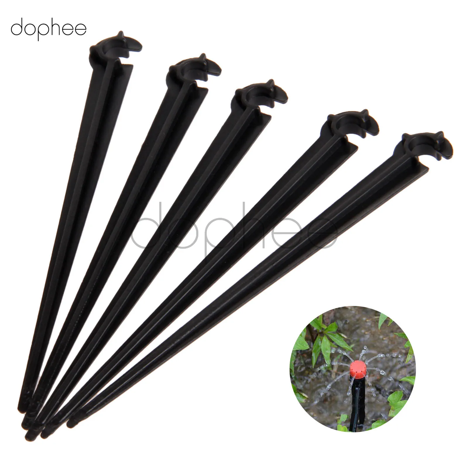 

dophee 50cs 14cm Hook Fixed Stems Support Holder for 4/7 Drip Irrigation Water Hose Garden irrigation Multifunction Bracket