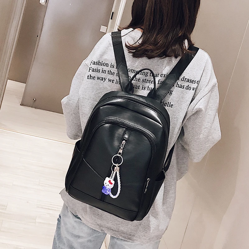 Для женщин кожаный рюкзак Anti-Theft Школа путешествий плеча большая сумка на плечо одноцветное Популярные Рюкзаки для Для женщин