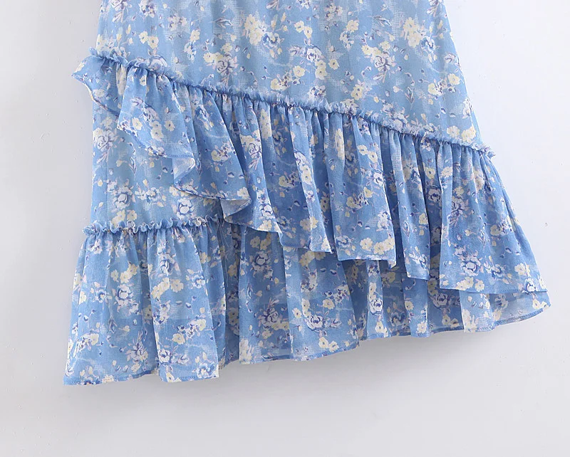 Boho loveshack summer dresses v neck ruffles slim silk-like holiday ins bloggers patchwork special interest mini dress pleated