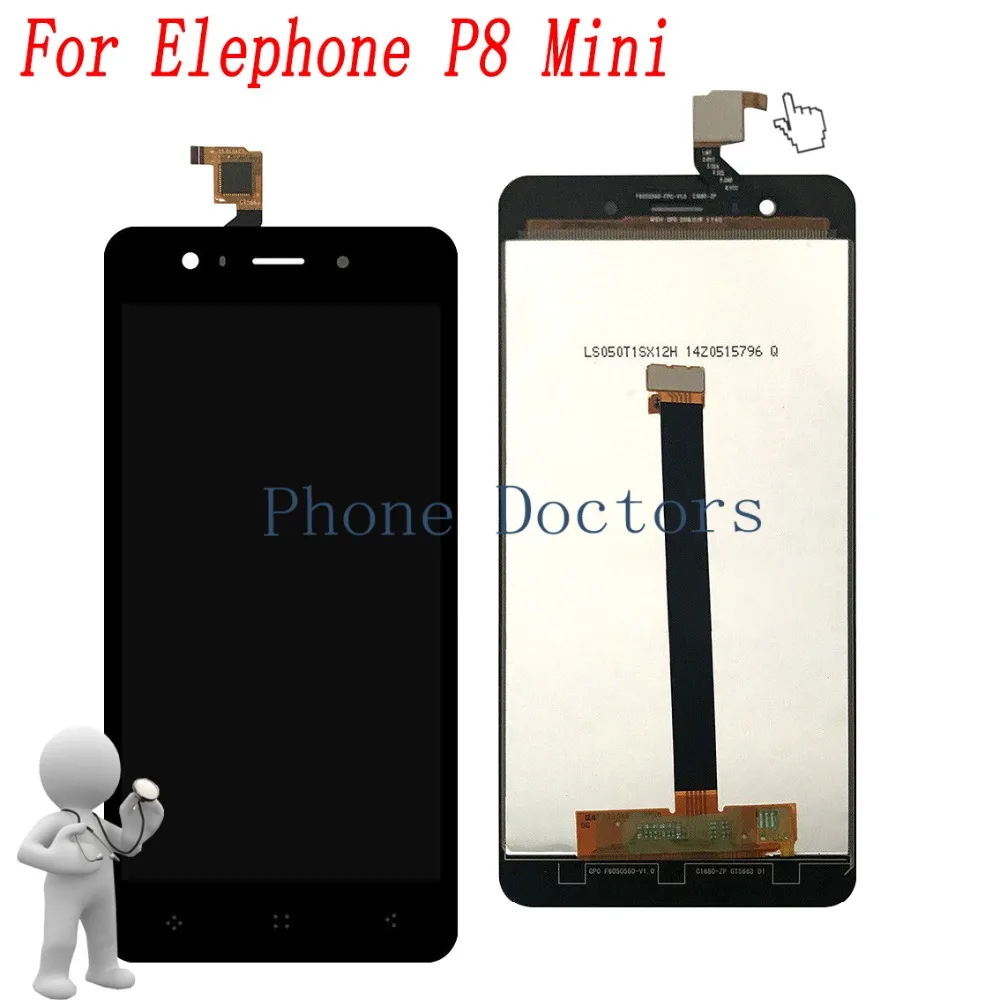 

5.0'' Touch Screen Digitizer Glass + LCD Display Assembly For Elephone P8 mini ; New ; Black 100% Tested ; Tracking