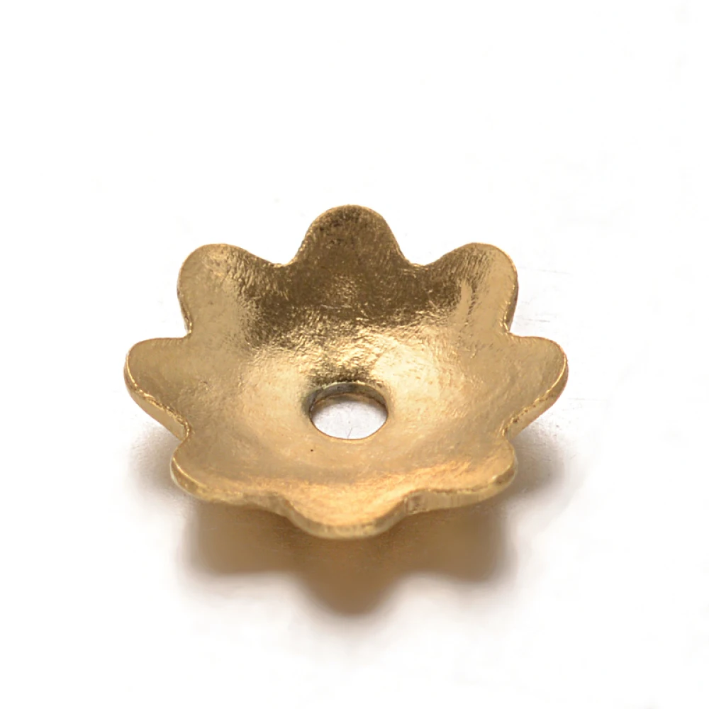 

2018new arrivals jewler setting fashion Flower 304 Stainless Steel Bead Caps, Golden, 7.5x1.5mm, Hole: 1mm
