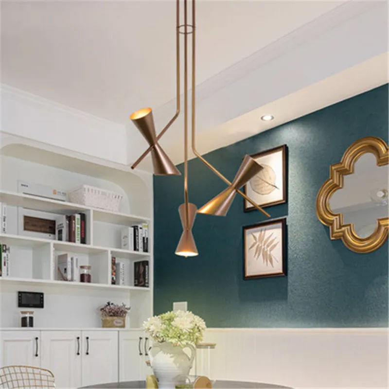 

Nordic Minimalist Design Pendant Light Postmodern Restaurant Parlor Study Room Light Wrought Iron Ins Explosion Lighting