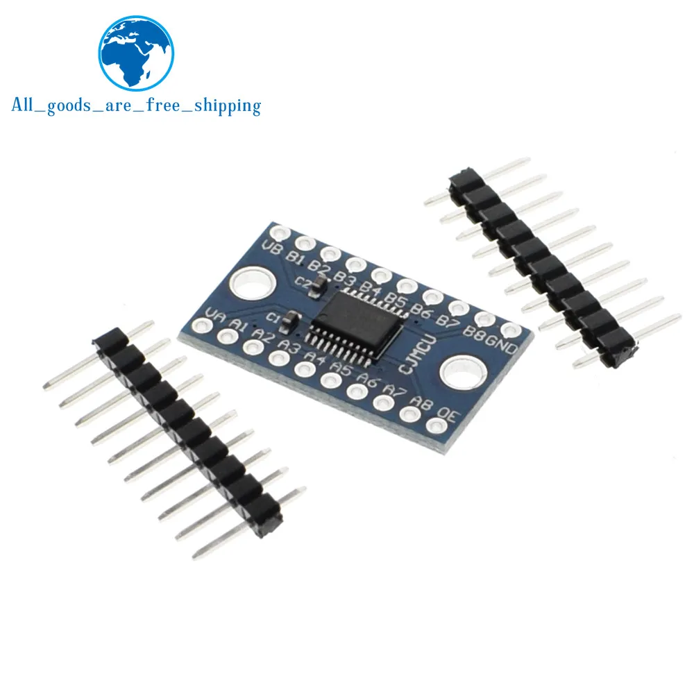 

TZT 8 Channel Duel Hole Logic Level Converter TXS0108 TXS0108E Bi-directional Voltage Module for Arduino With Pins