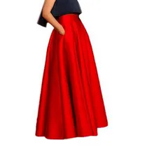 Faldas largas de cintura alta bolsillo para mujer, falda larga hasta el con volantes, Lisong, para fiesta de graduación, 2018 - AliExpress Ropa de mujer