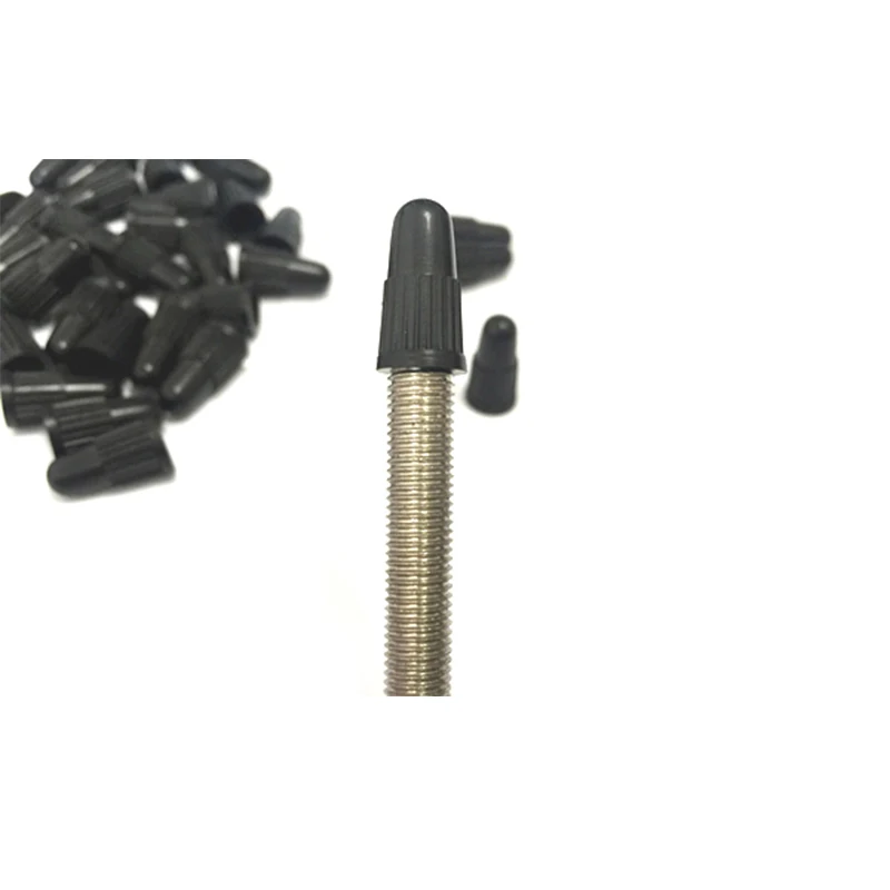 100 шт./лот, черные пластиковые колпачки для шин Presta, крышки для клапанов для французских клапанов