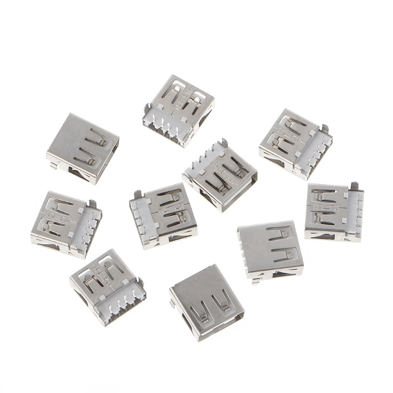 

OOTDTY 10 Pcs USB 2.0 4 Pin Type A Female Socket Connector G54 2 Feet 90 Degree