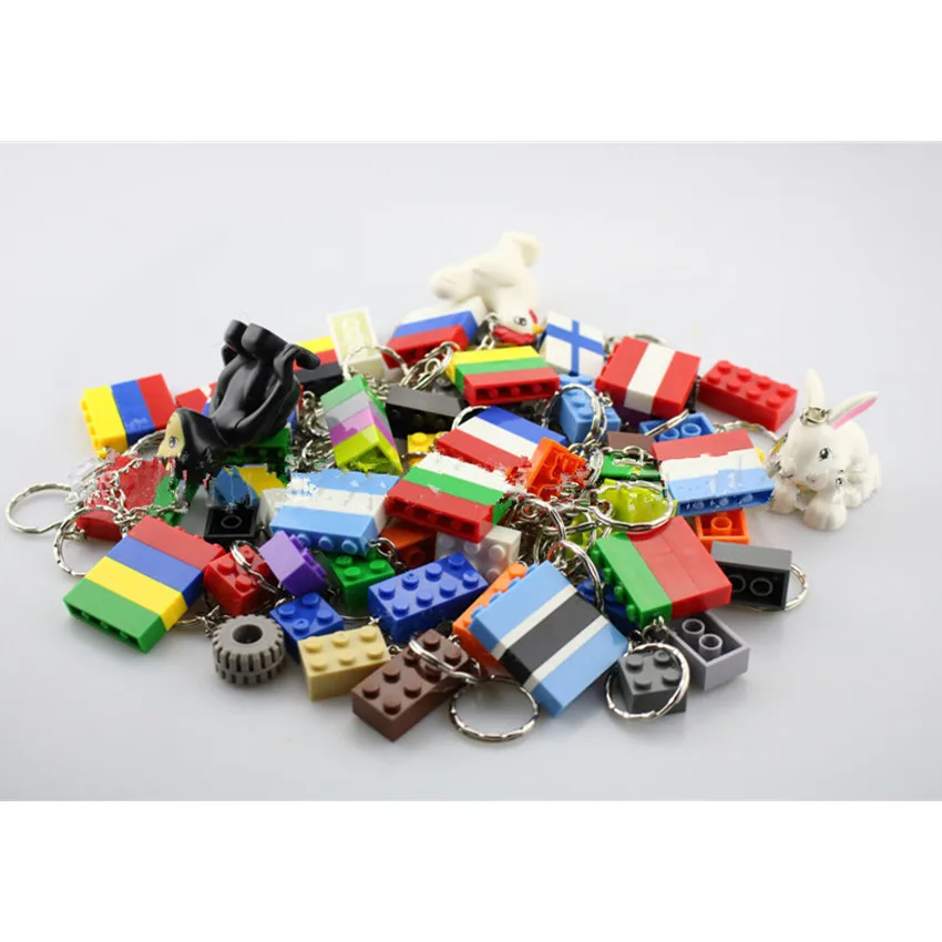 

5Pcs/set Legoingly Key Ring Keychain Animal Blocks Color Random Building Blocks Accessories Model Kits Set DIY Toys for Kids Key