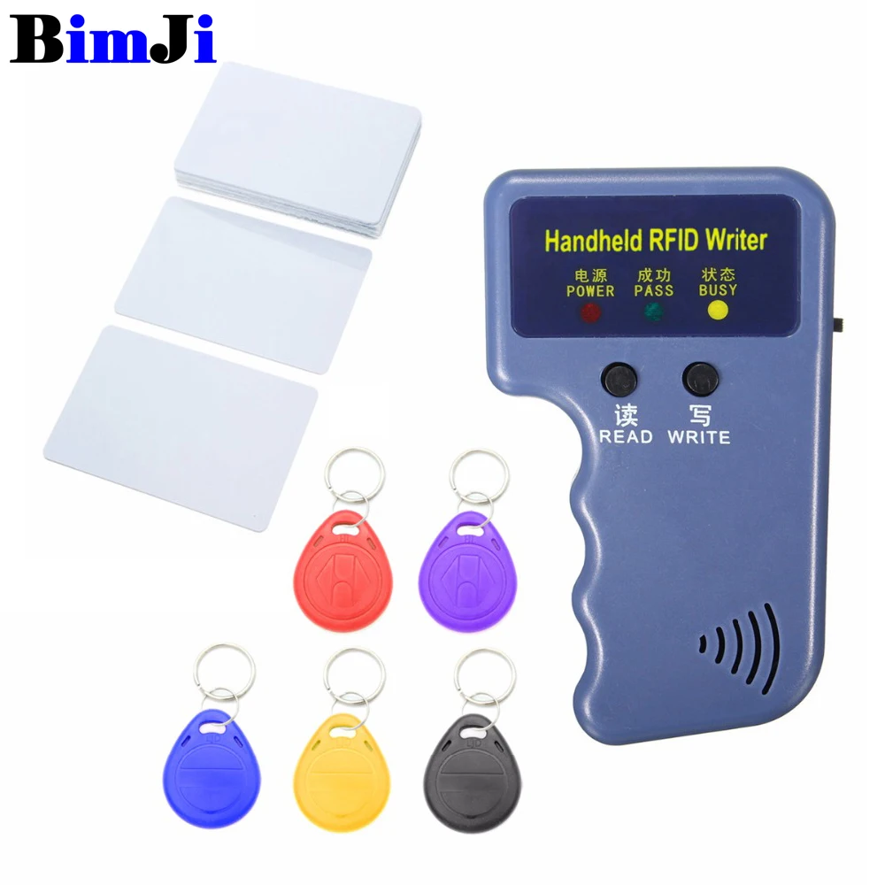 

Handheld 125KHz RFID Duplicator Copier Writer Programmer Reader Keys Cards EM4305 T5577 Rewritable ID Keyfobs Tags Card
