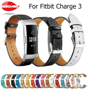 

Replacement For Fitbit Charge 3 Charge3 Bands Leather Straps Band Interchangeable Smart Fitness Watch Band With Stainless Frame