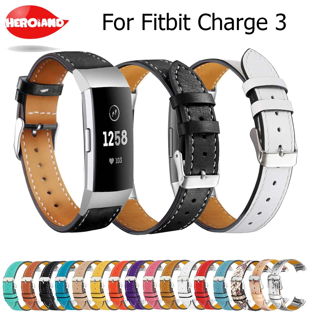  Replacement For Fitbit Charge 3 Charge3 Bands Leather Straps Band Interchangeable Smart Fitness Wat - 32965440955