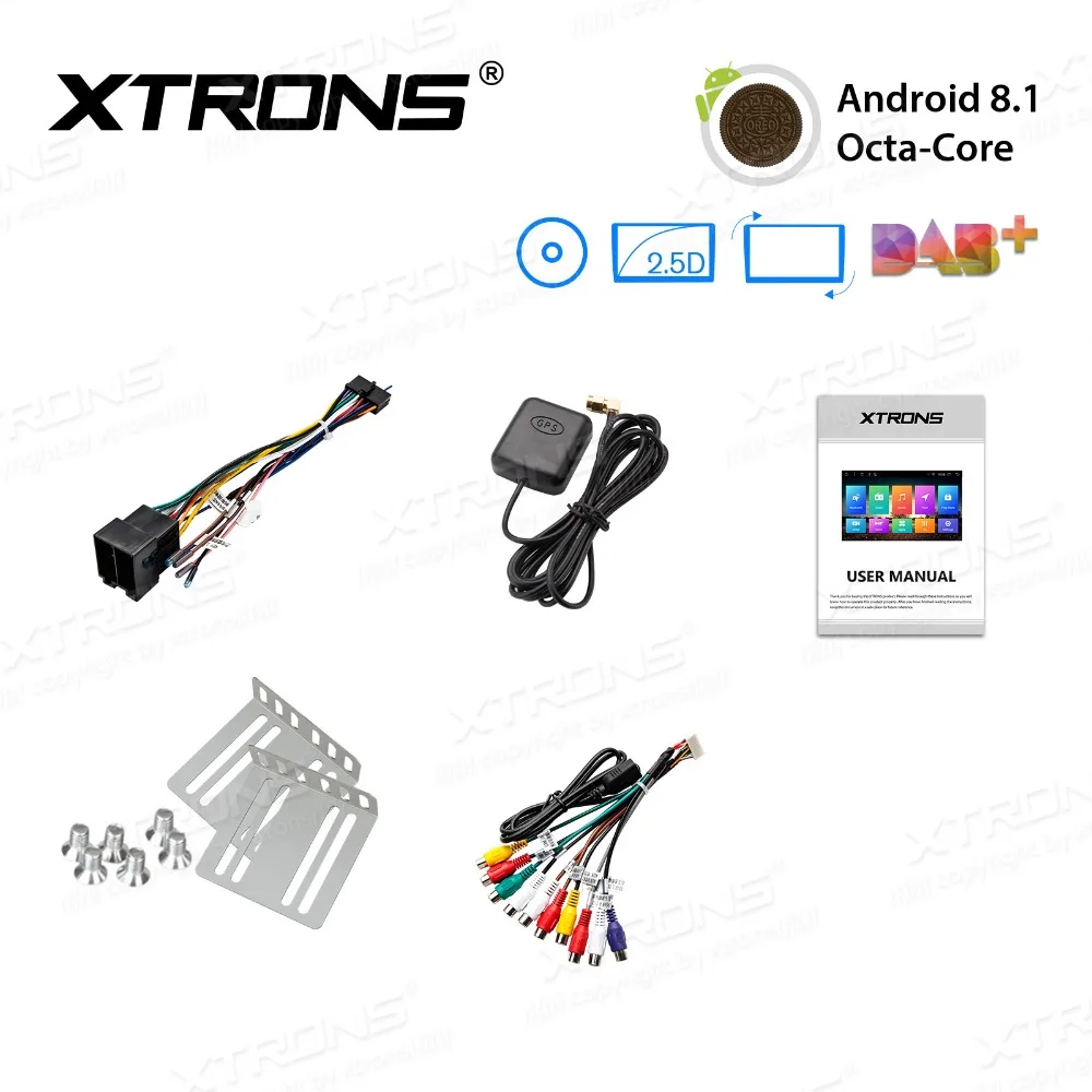 XTRONS 2 Din Универсальный 10," Android 8,1 Радио Поворотная Лицевая панель 2.5D изогнутый экран автомобильный стерео dvd-плеер gps OBD WiFi FM DAB