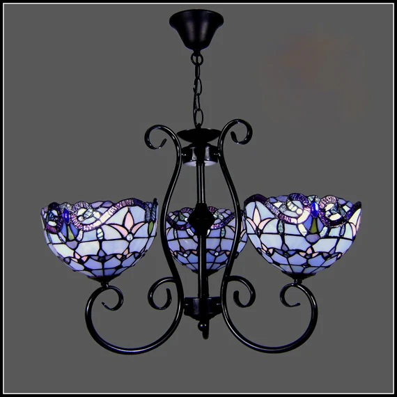 

tiffany blue color glass Pendant Light Bedroom Living Room Lights Antique Brass