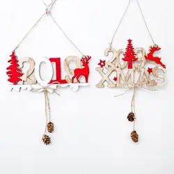 2019 Рождественская елка украшения Подвески новый год Детский подарок деревянный полый висячий орнамент для дома двери декоративные