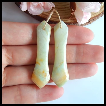 

Natural Gemstone Amazonite Fashion women earring beads,Charms Women Earrings Jewelry Gift Gem Customized,51x14x4mm,9.7g