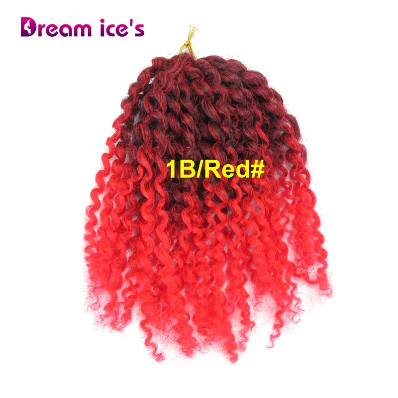 

Dream ice's Synthetic Bulk curly crochet Hair Extensions 8" Mali Bob Afro Twist Curly Crochet Braids hair