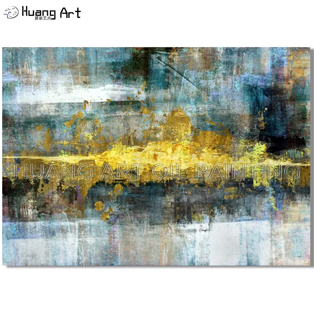 

Superb Artist Hand-painted Golden Modern Abstract Oil Painting Handmade Popular Wall Oil Picture for Living Room Decor Art