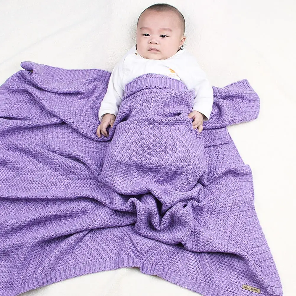 

100*80CMCotton Crochet Baby Blankets Knitted Newborn Swaddle Wrap Toddler Sofa Crib Bedding Quilt